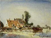 Johan Barthold Jongkind Houses along a Canal near Crooswijk china oil painting artist